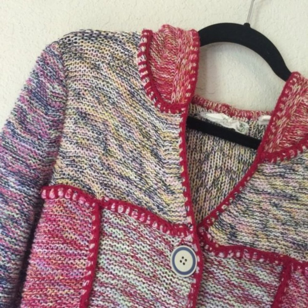 Anthropologie Sparrow Train of Thoughts belted cardigan sweater